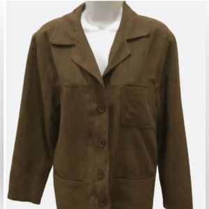 Coaco Women’s Brown Faux Suede Jacket Size Small